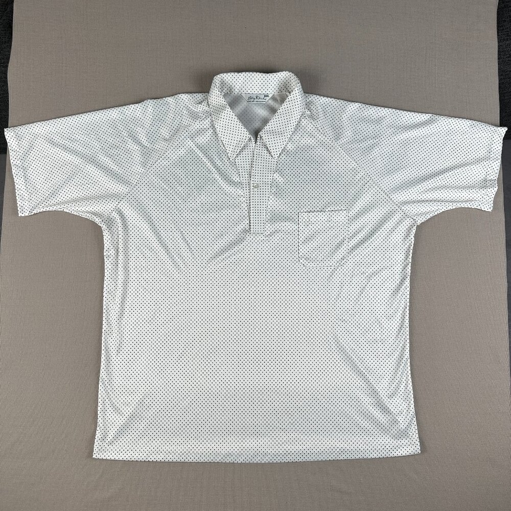 Share Vintage Lilly Dache Mens USA Polka Dot 70s Daggar Collar Polo Disco Shirt